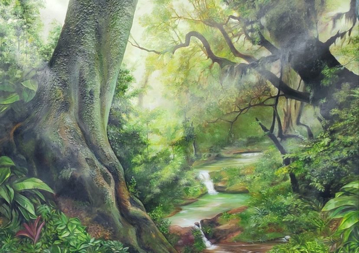A forest in green